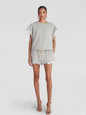 NWT Set KBB by Kahlana The Layered Crew and Mini Sweatshorts